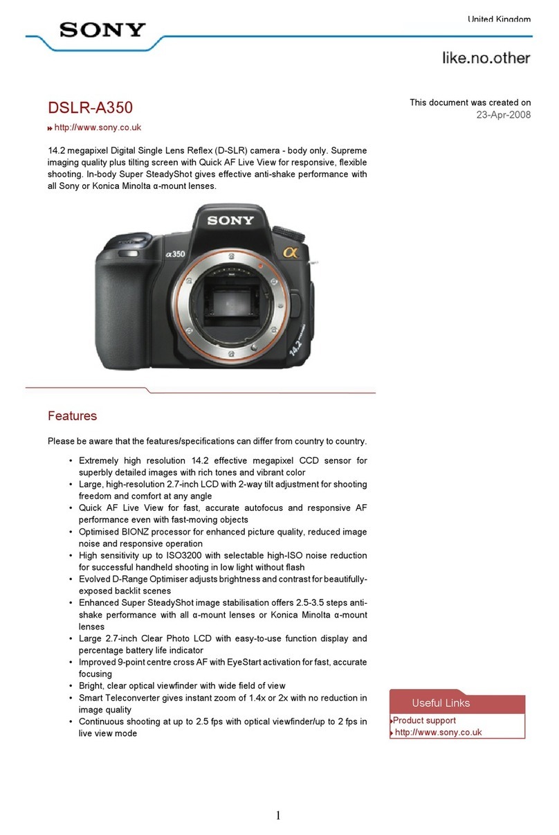 Sony Alpha DSLR-A350 User manual