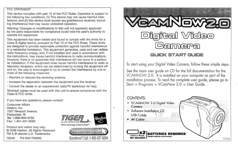 Hasbro Digital Video Camera VcamNow 2.0 quick start guide
