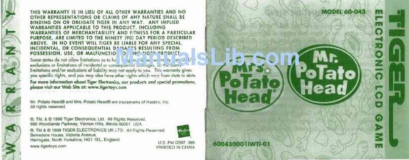 Hasbro 60-043 owner's manual