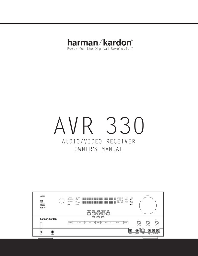 Harman Kardon AVR 330 owner's manual