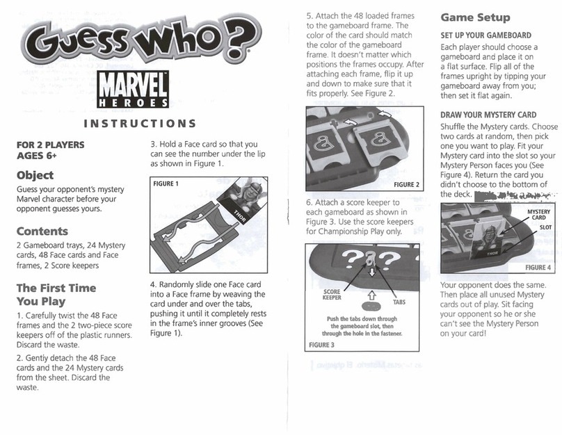 Hasbro Marvel Heroes Gameboard instruction manual