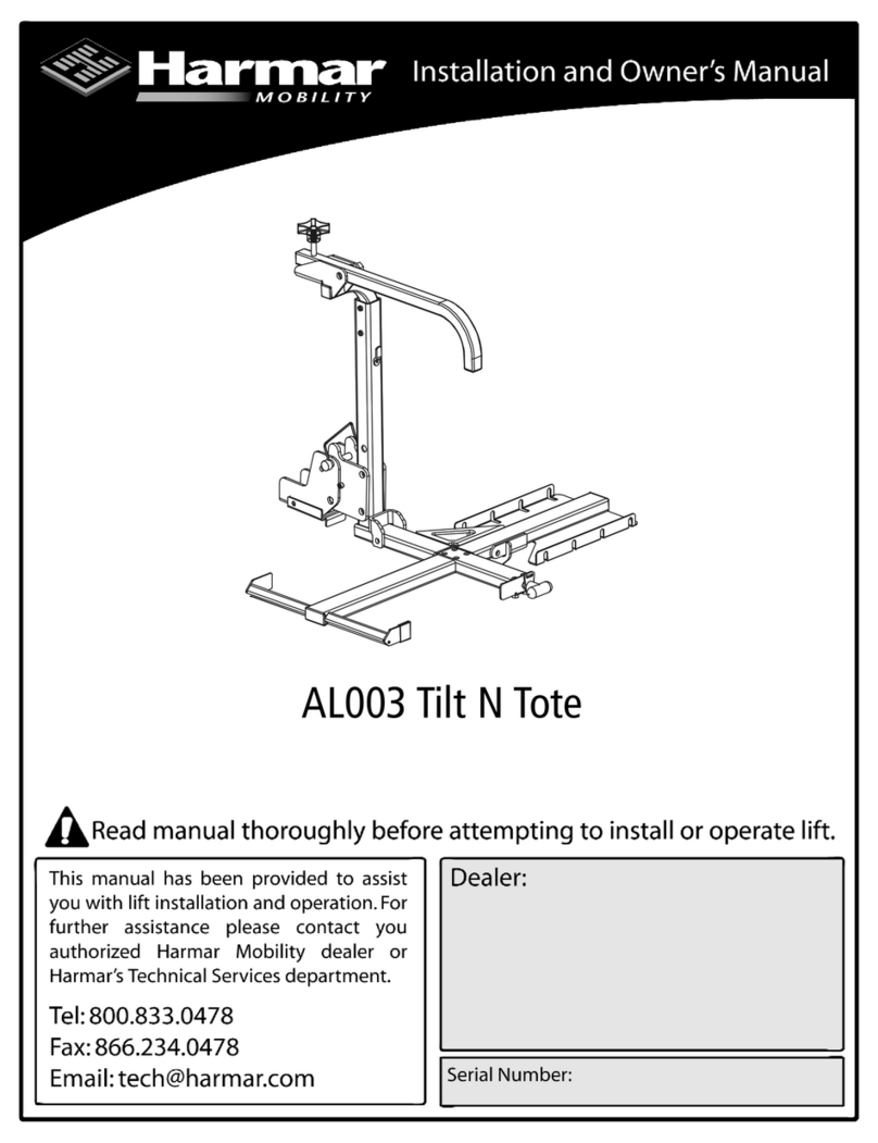 Harmar Mobility AL003 Installation and owner's manual