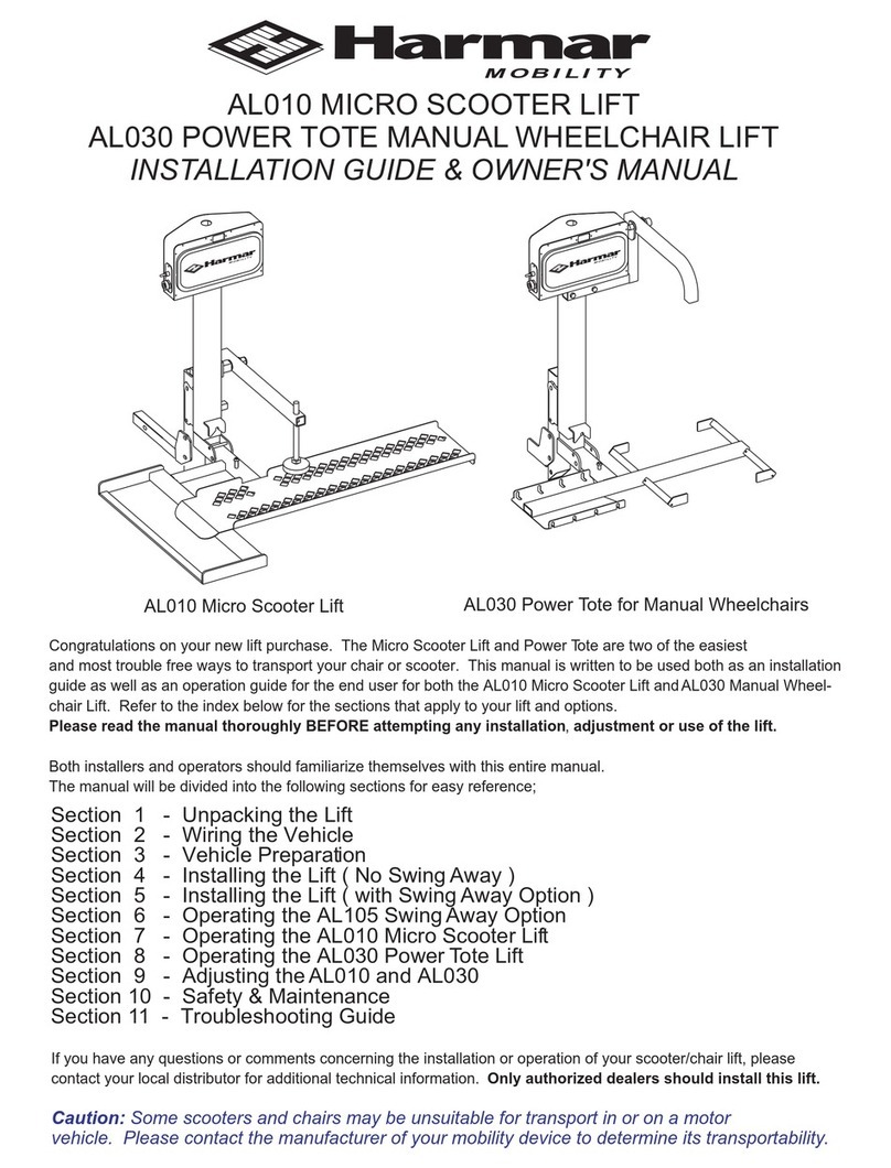 Harmar Mobility AL030 Installation guide & owner's manual