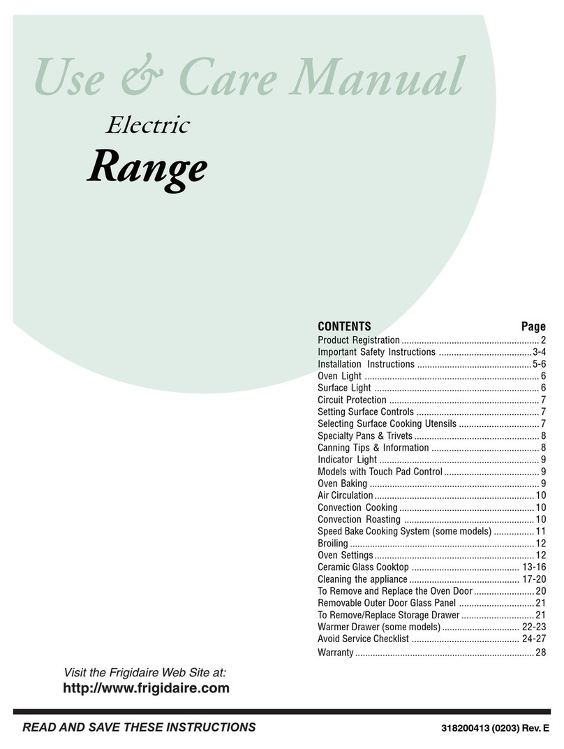 Frigidaire 318200413 Use & care manual