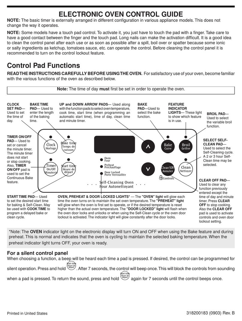 Frigidaire 318200183 (0903) Use and maintenance manual