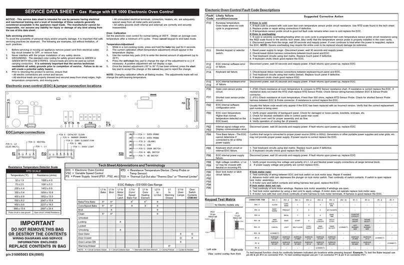 Frigidaire 316905003 (0905) User guide