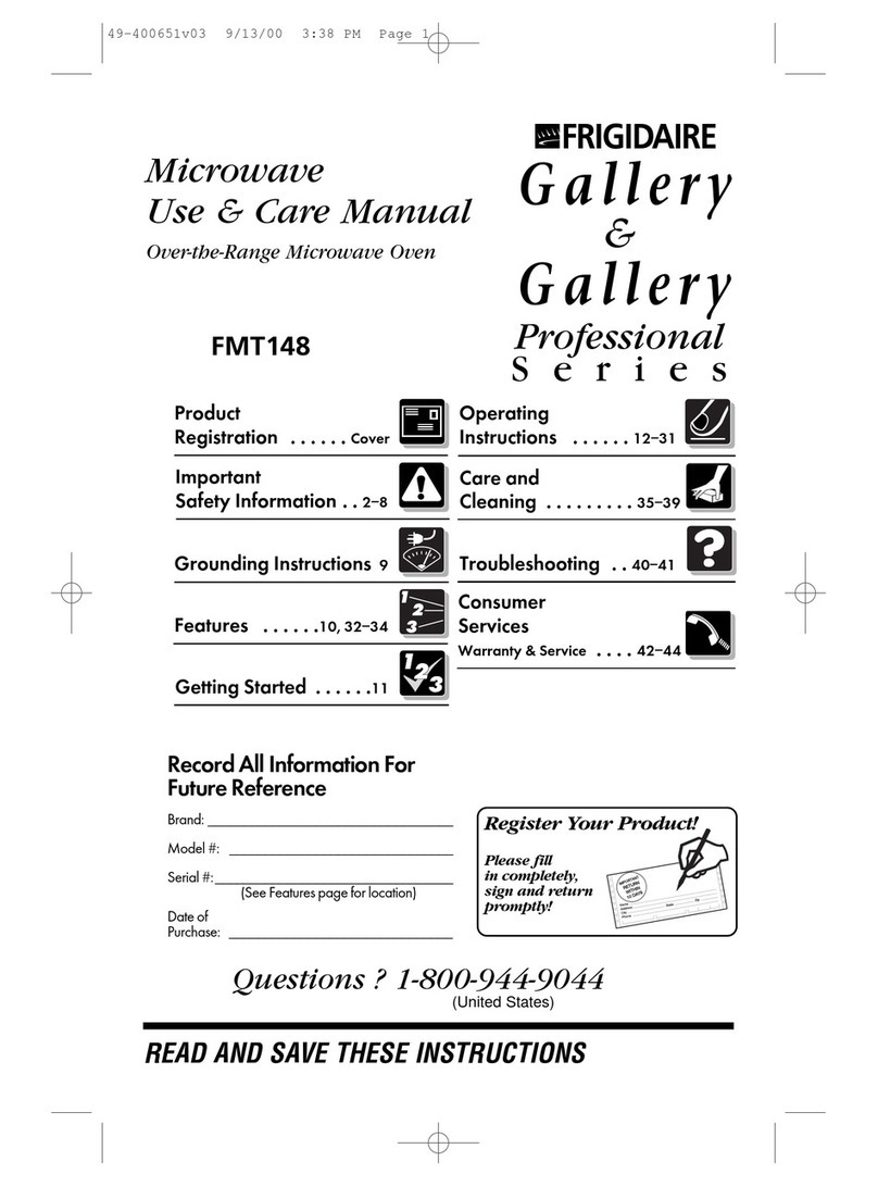 Frigidaire FMT148 use and care manual