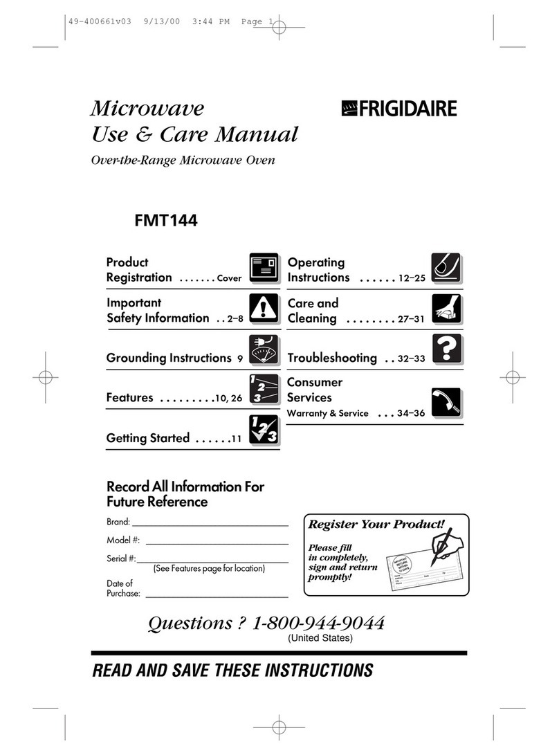 Frigidaire FMT144 use and care manual