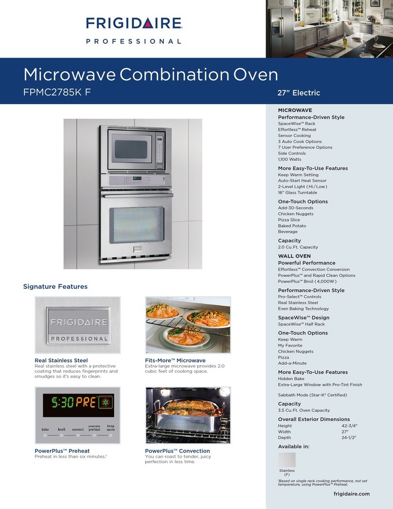 Frigidaire FPMC2785KF - Professional 27" Electric Wall... User manual