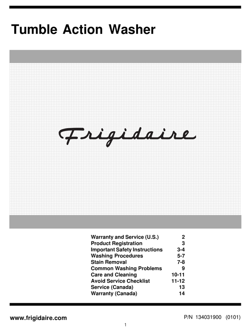 Frigidaire Tumble Action Washers User manual