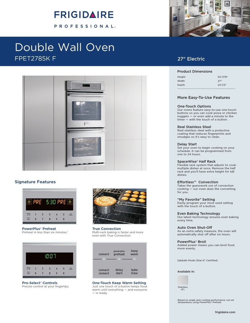 Frigidaire FPET2785KF Operating and safety instructions