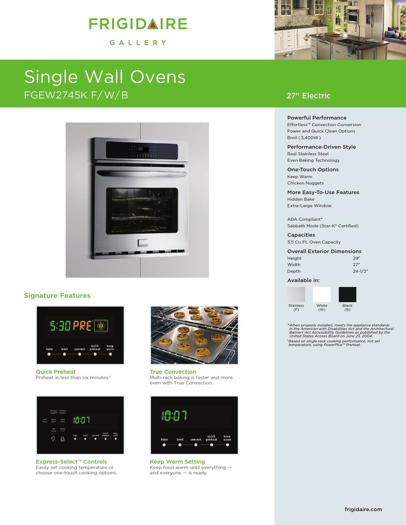 Frigidaire Gallery FGEW2745K F Specification sheet