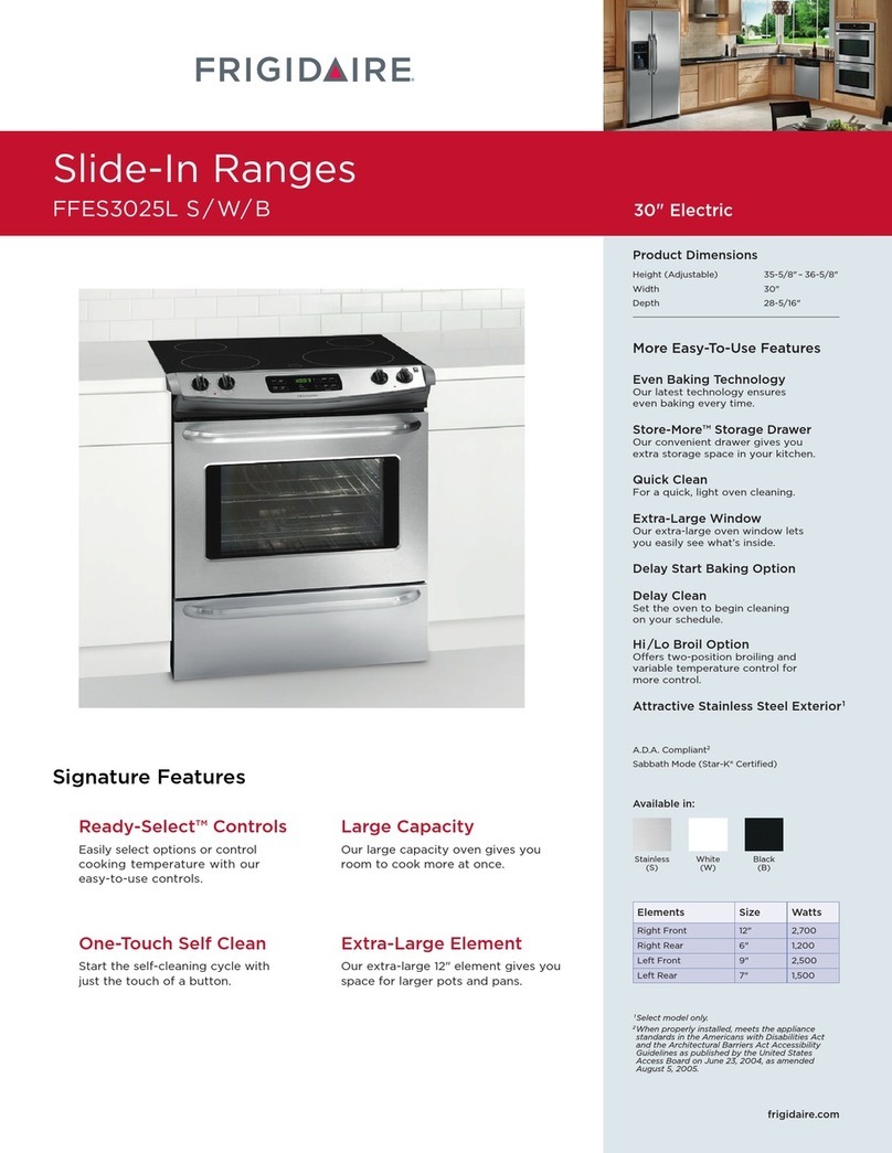Frigidaire FFES3025L S Operating and safety instructions