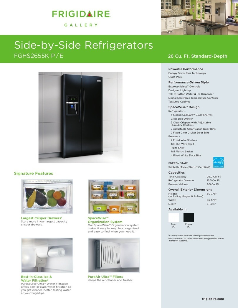 Frigidaire FGHS2655K Specification sheet