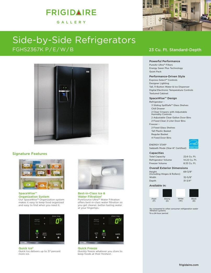 Frigidaire Gallery FGHS2367K P Specification sheet Frigidaire Gallery FGHS2367K P Specification sheet