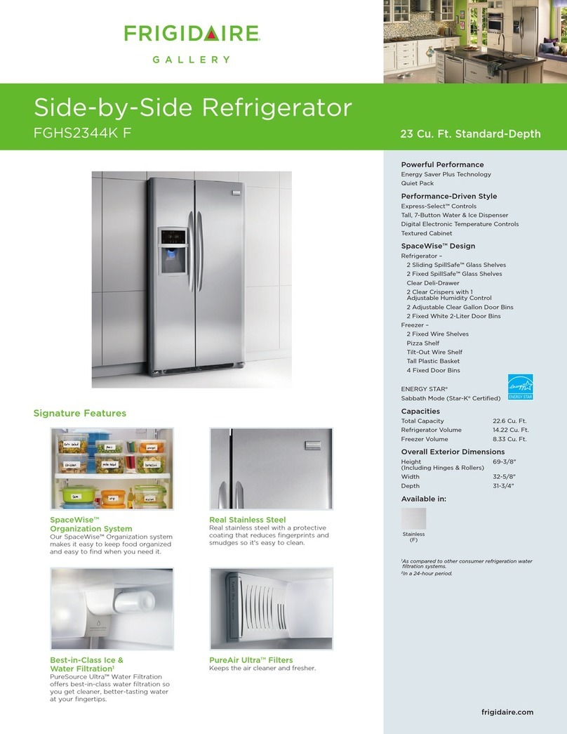 Frigidaire Gallery FGHS2344K F Specification sheet