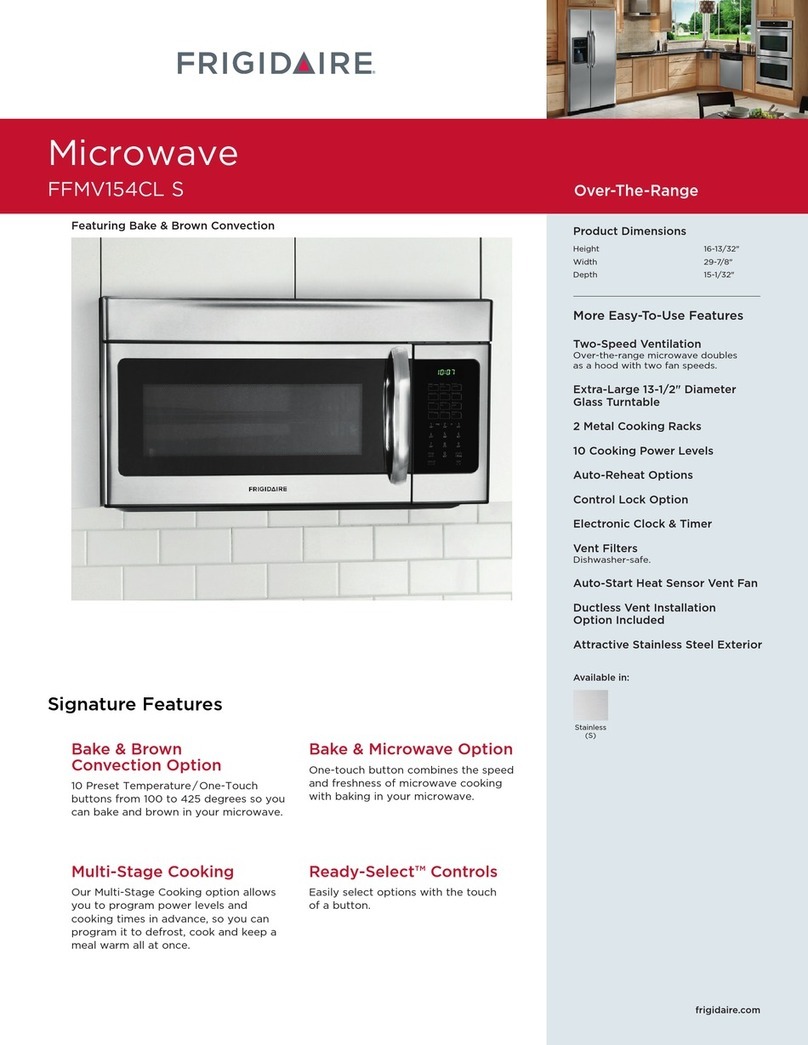 Frigidaire FFMV154CLS Features & dimensions