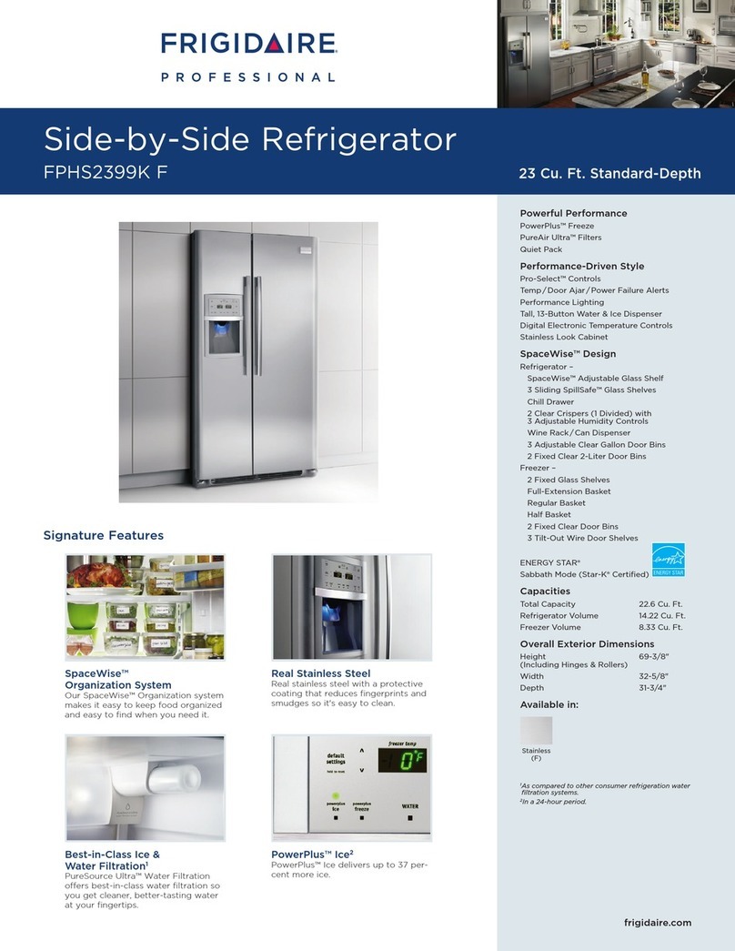 Frigidaire FPHS2399KF - Professional Specification sheet