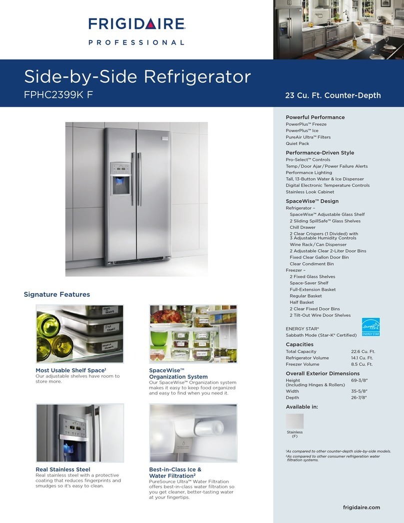 Frigidaire FPHC2399KF Specification sheet