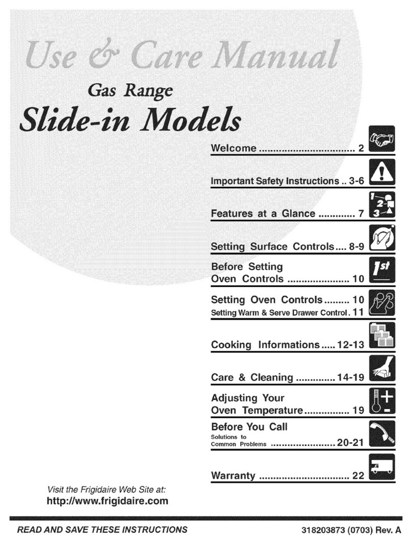 Frigidaire Gas Range use and care manual