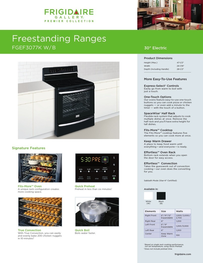 Frigidaire FGEF3077K W/B User manual