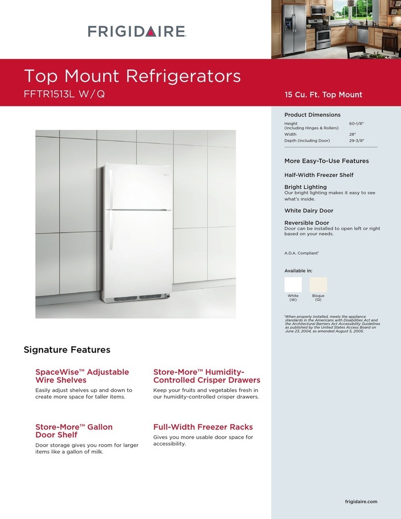 Frigidaire FFTR1513L Specifications