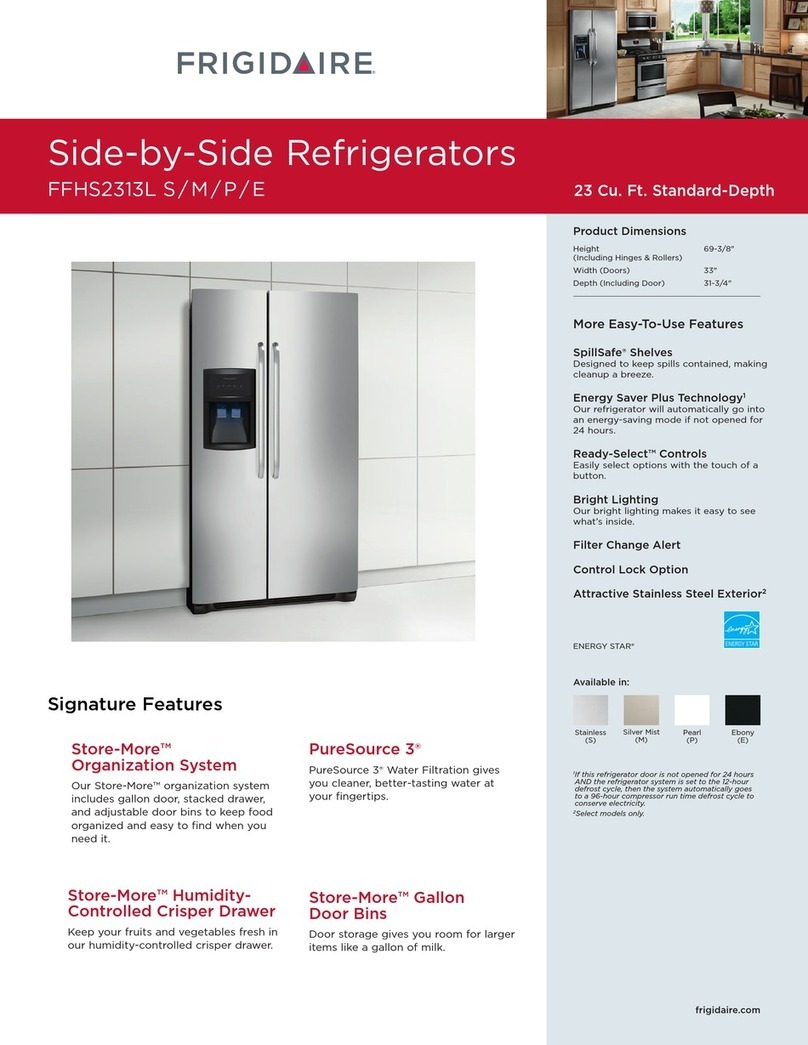 Frigidaire FFHS2313L S Specification & installation instructions