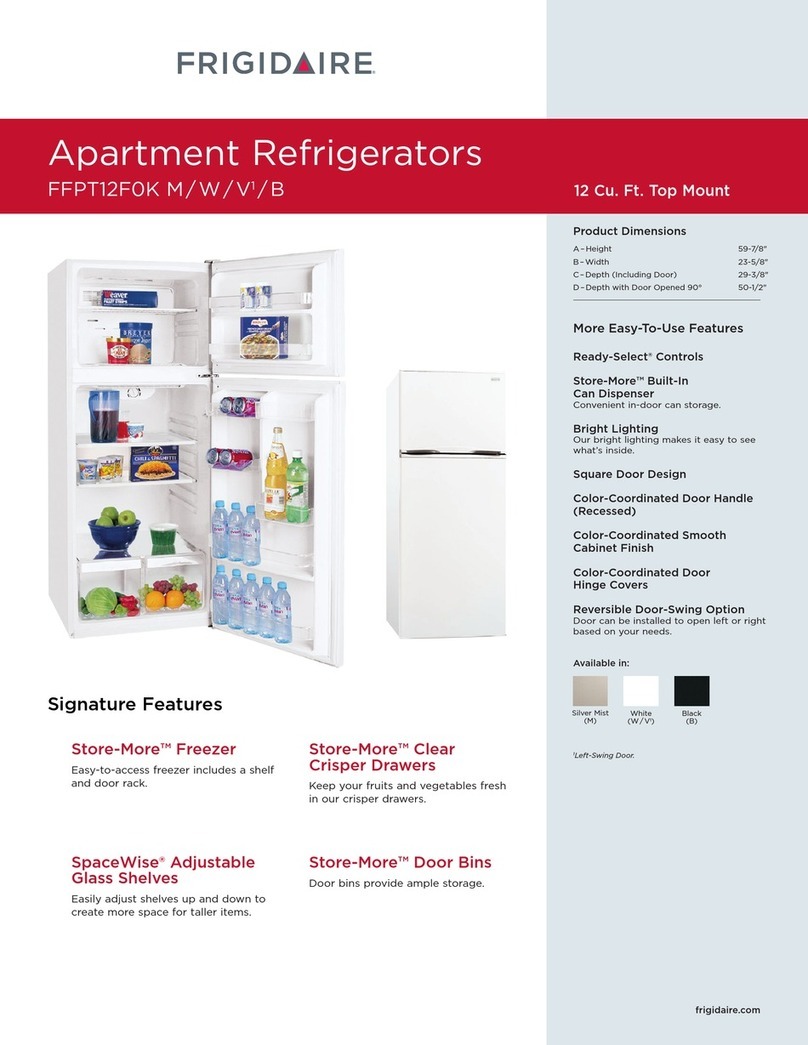 Frigidaire FFPT12F0KB Specifications