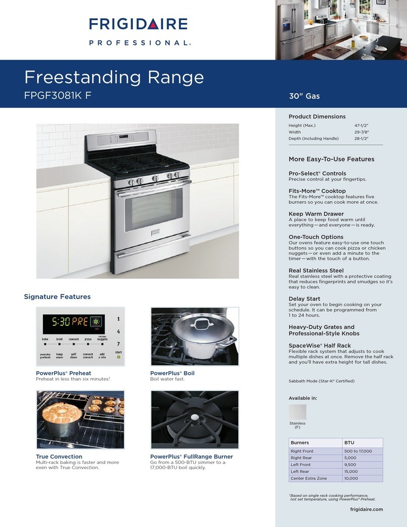Frigidaire FITS-MORE COOKTOP FPGF3081K F User manual