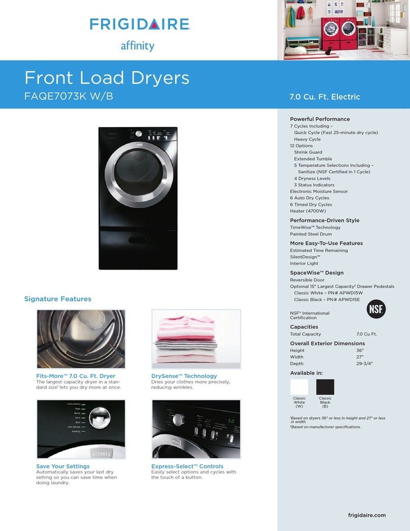 Frigidaire Affinity FAQE7073K W User manual Frigidaire Affinity FAQE7073K W User manual