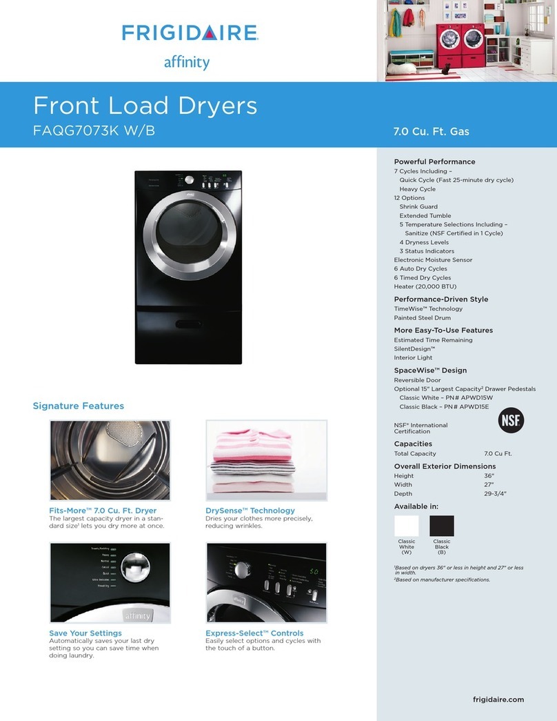 Frigidaire Affinity FAQG7073K W User manual