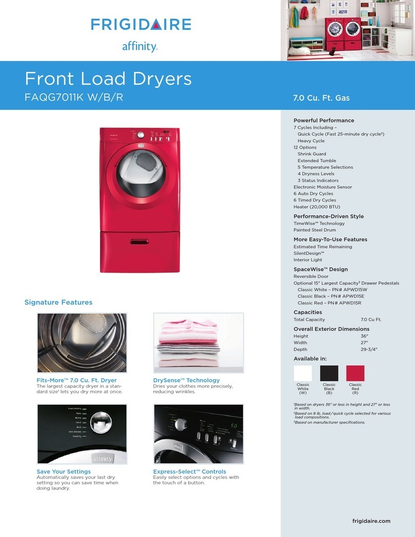 Frigidaire AFFINITY FAQG7011K W User manual