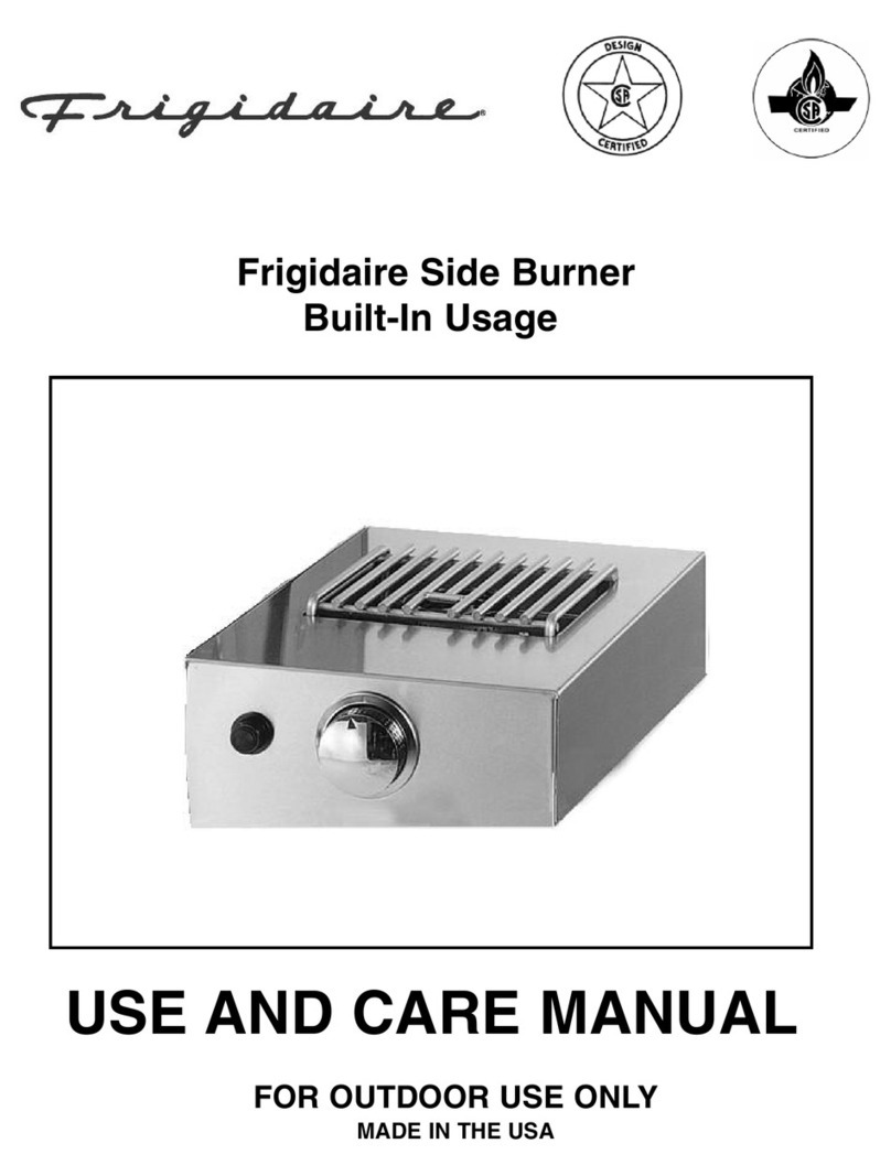 Frigidaire Side Burner use and care manual