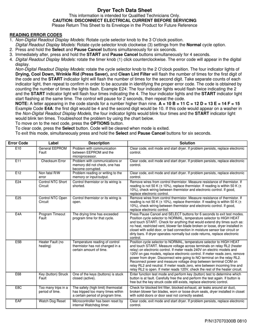 Frigidaire FRQE7000LW datasheet