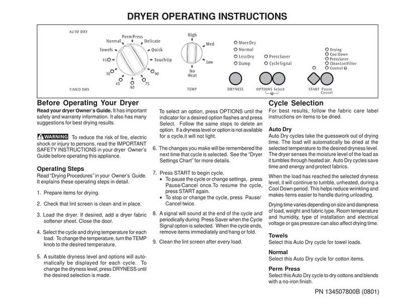 Frigidaire 134507800B User manual