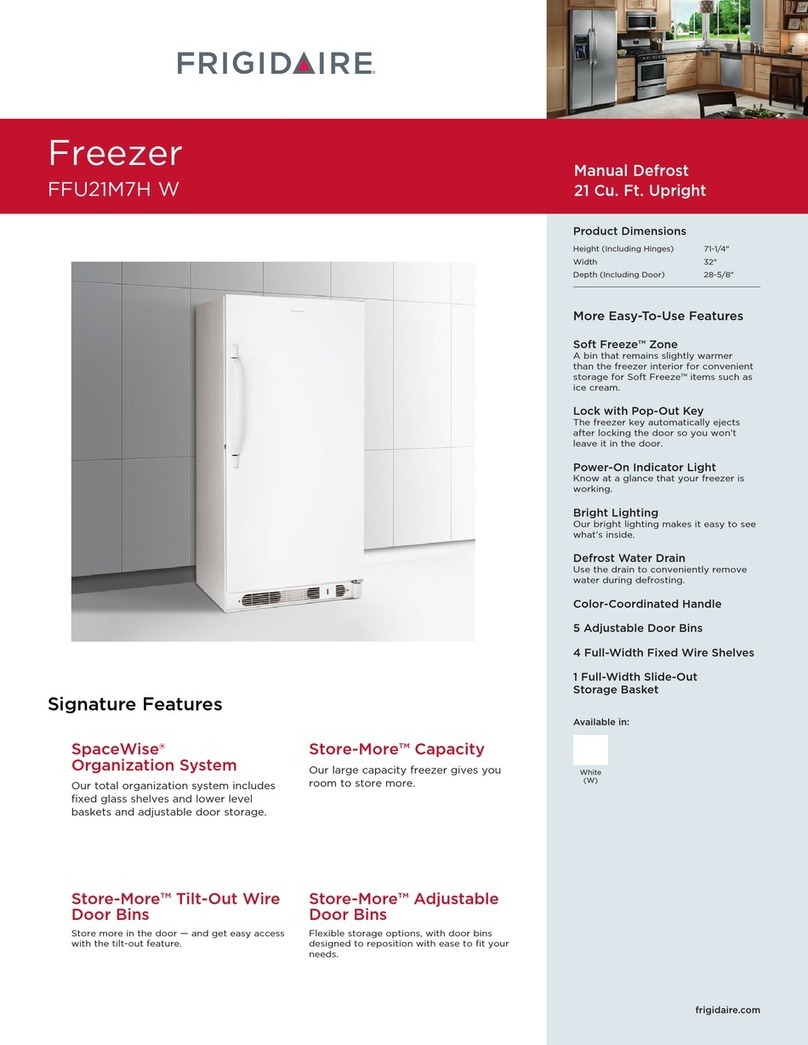 Frigidaire FFU21M7HW - 20.7 cu. ft. Manual Defrost Upright... Features & dimensions