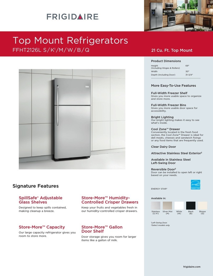 Frigidaire FFHT2126L S Features & dimensions Frigidaire FFHT2126L S Features & dimensions