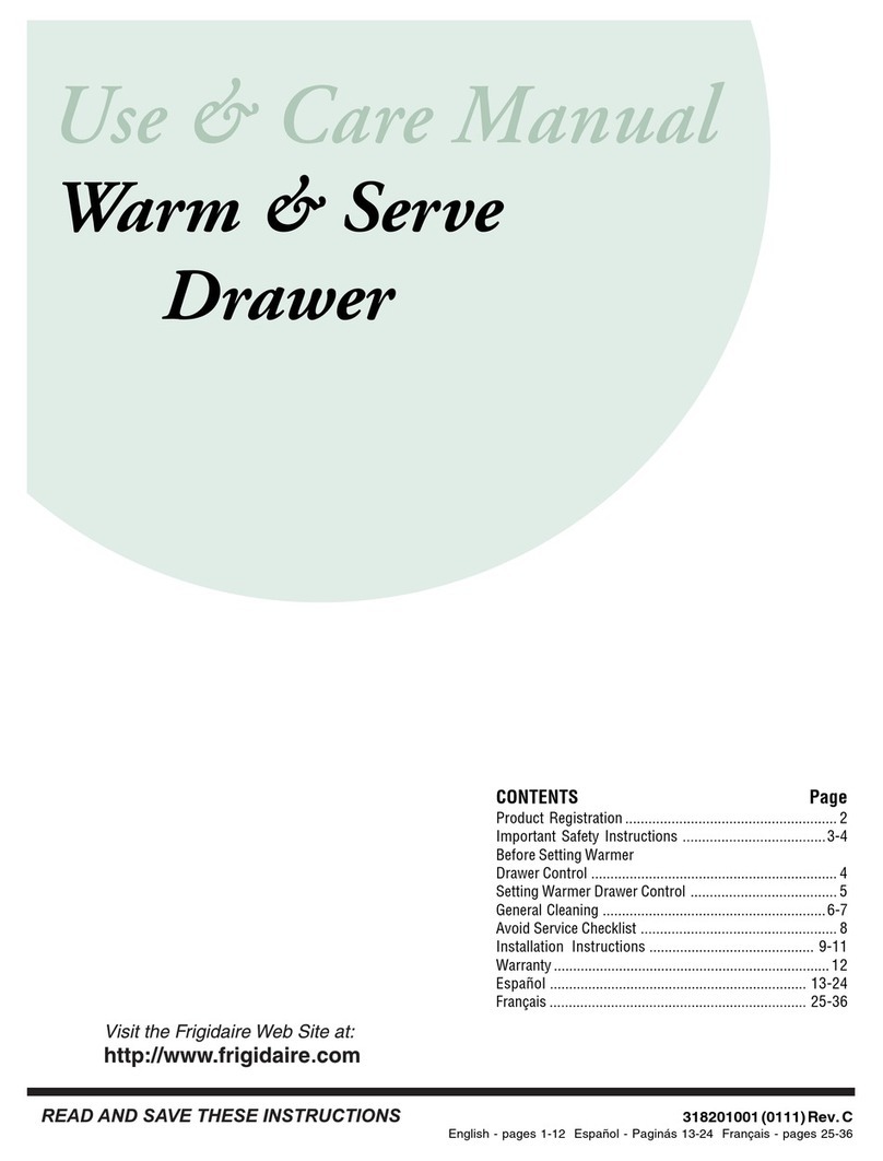 Frigidaire Warm & Serve Drawer User manual