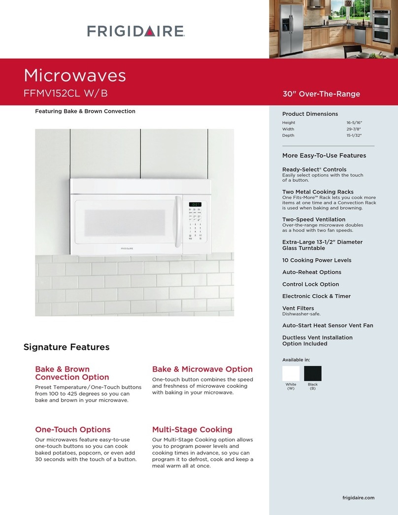 Frigidaire FFMV152CL W Operating and safety instructions