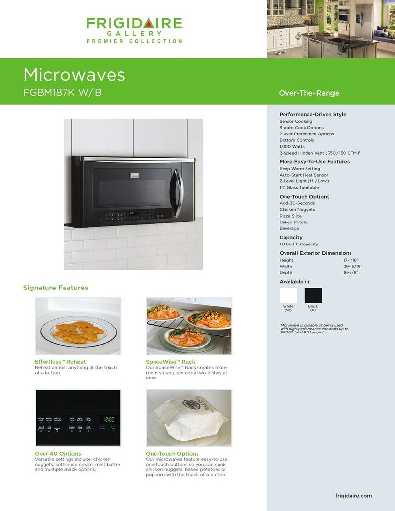 Frigidaire FGBM187K User manual