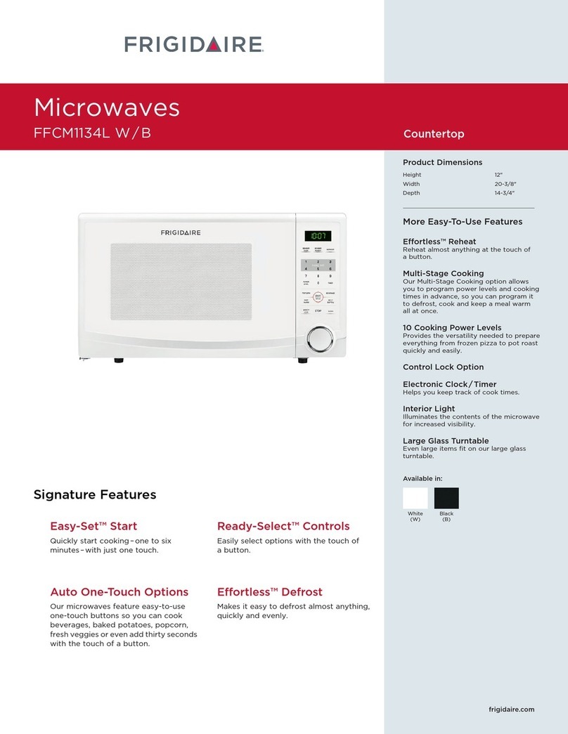 Frigidaire FFCM1134L W Operating and safety instructions
