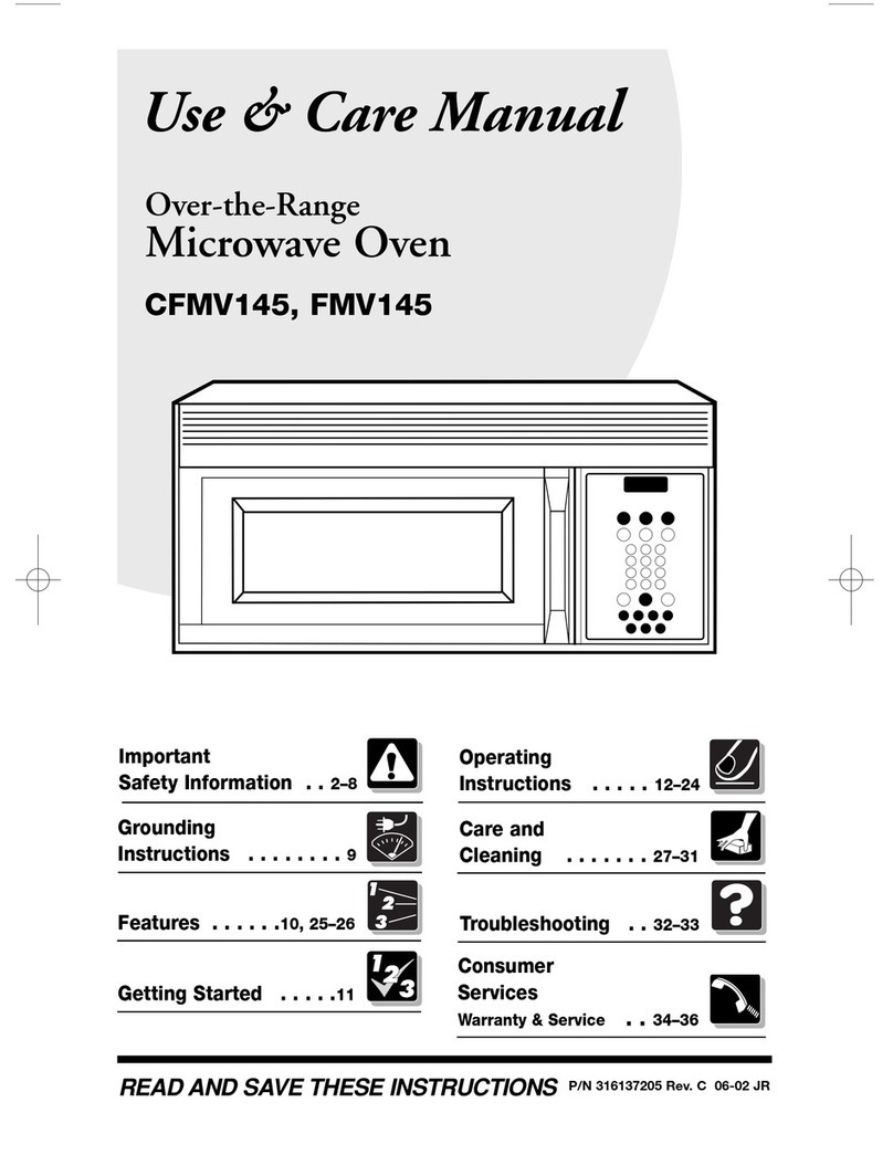 Frigidaire CFMV145 Use & care manual
