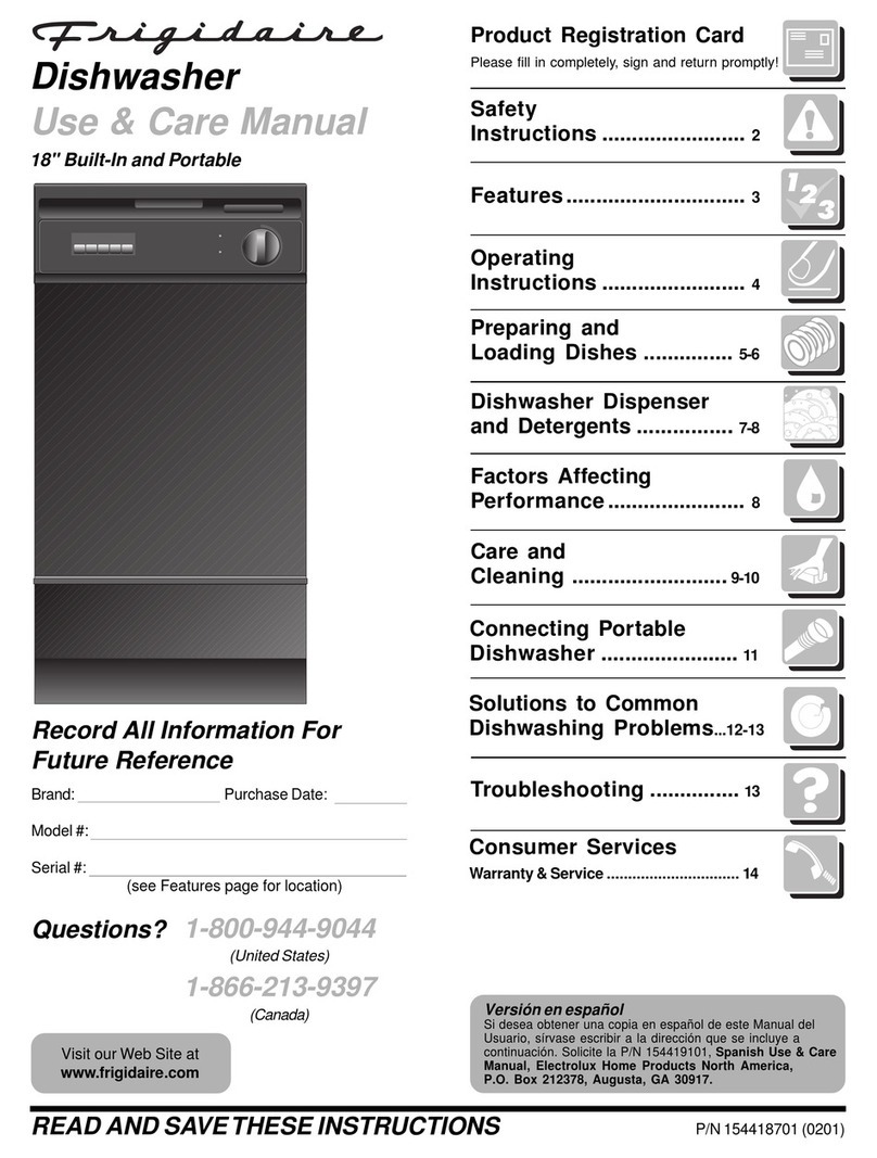 Frigidaire 18 inch built in and portable User manual