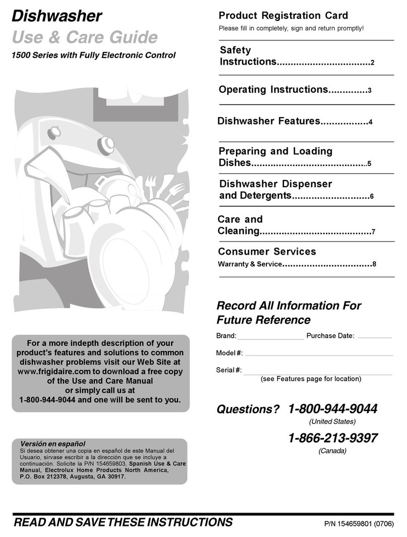 Frigidaire 1500 Series User manual