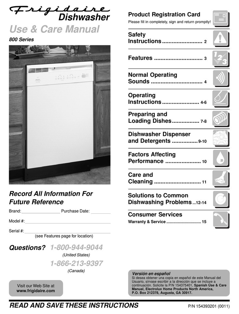 Frigidaire Gallery 800 Series User manual Frigidaire Gallery 800 Series User manual