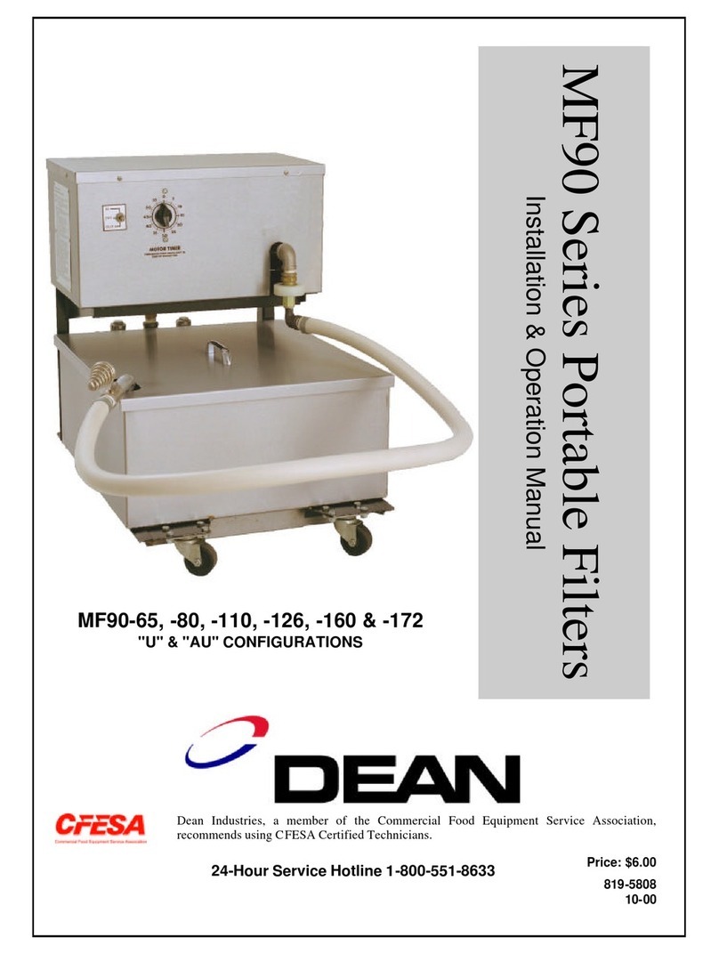 Dean Portable Filters MF90 Series Installation & operation manual