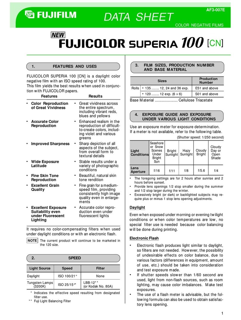 FujiFilm FujiColor Superia 100 datasheet
