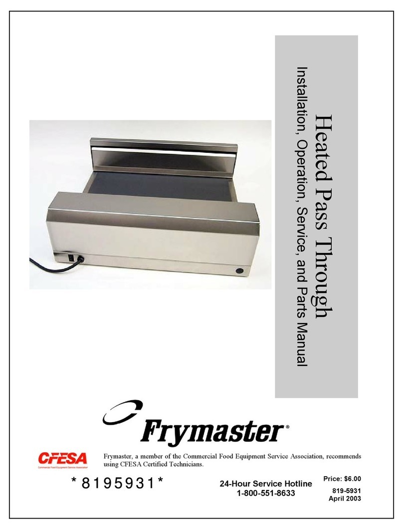 Frymaster Heated Pass Through none Installating and operation manual