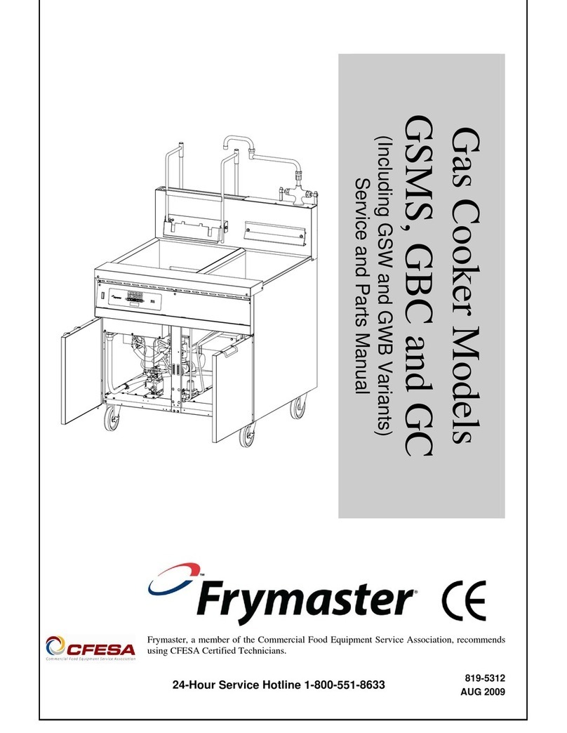 Frymaster Gas Cooker GBC Service and parts manual Frymaster Gas Cooker GBC Service and parts manual