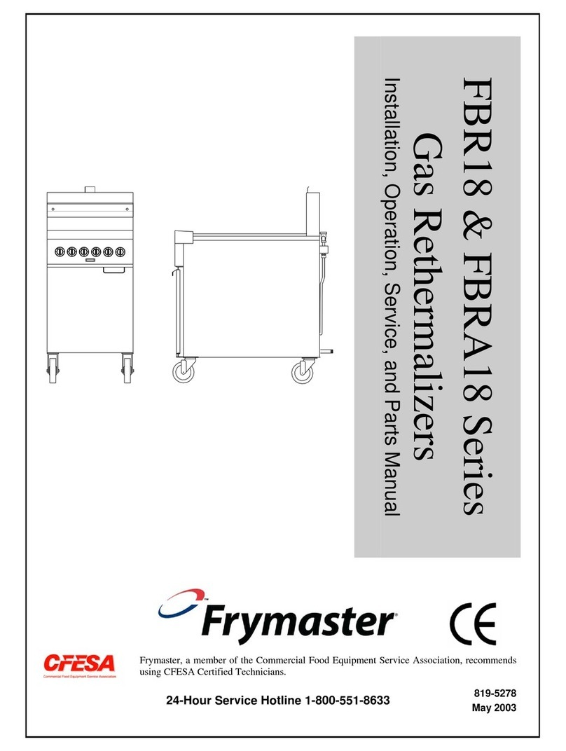 Frymaster Gas Rethermalizers FBR18 Series User manual